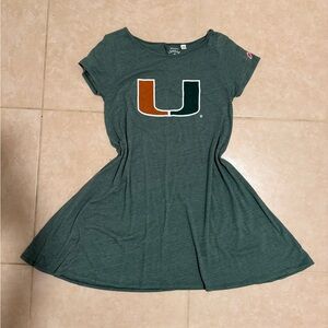 Rare Vtg Univ of Miami Hurricanes A-Line Dress Original League Size S Small
